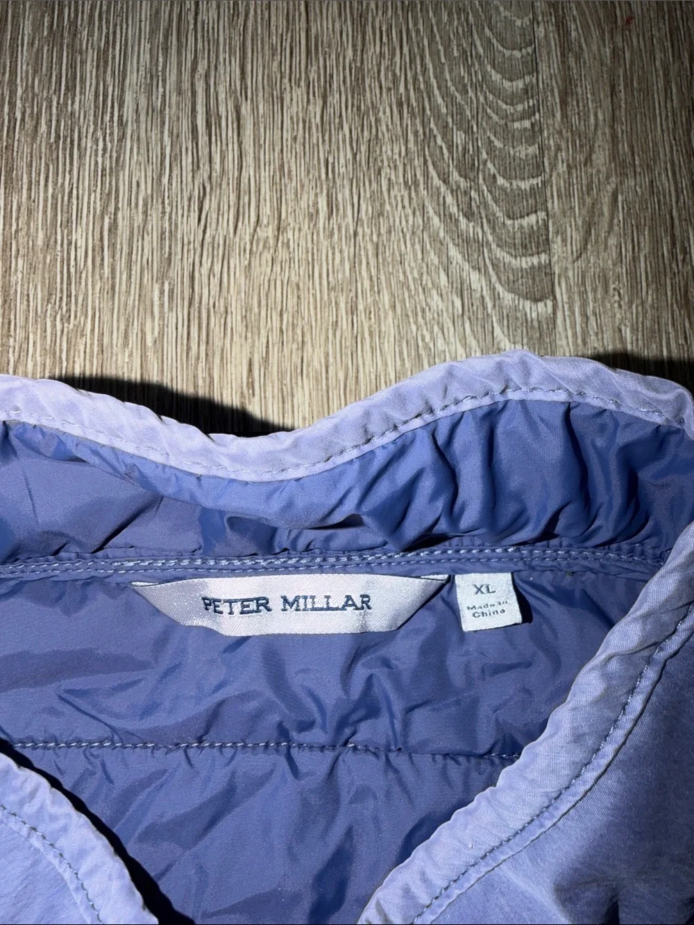Peter Millar crown Greenwich Quilted garment dye Blue Sleeveless Vest xl golf
